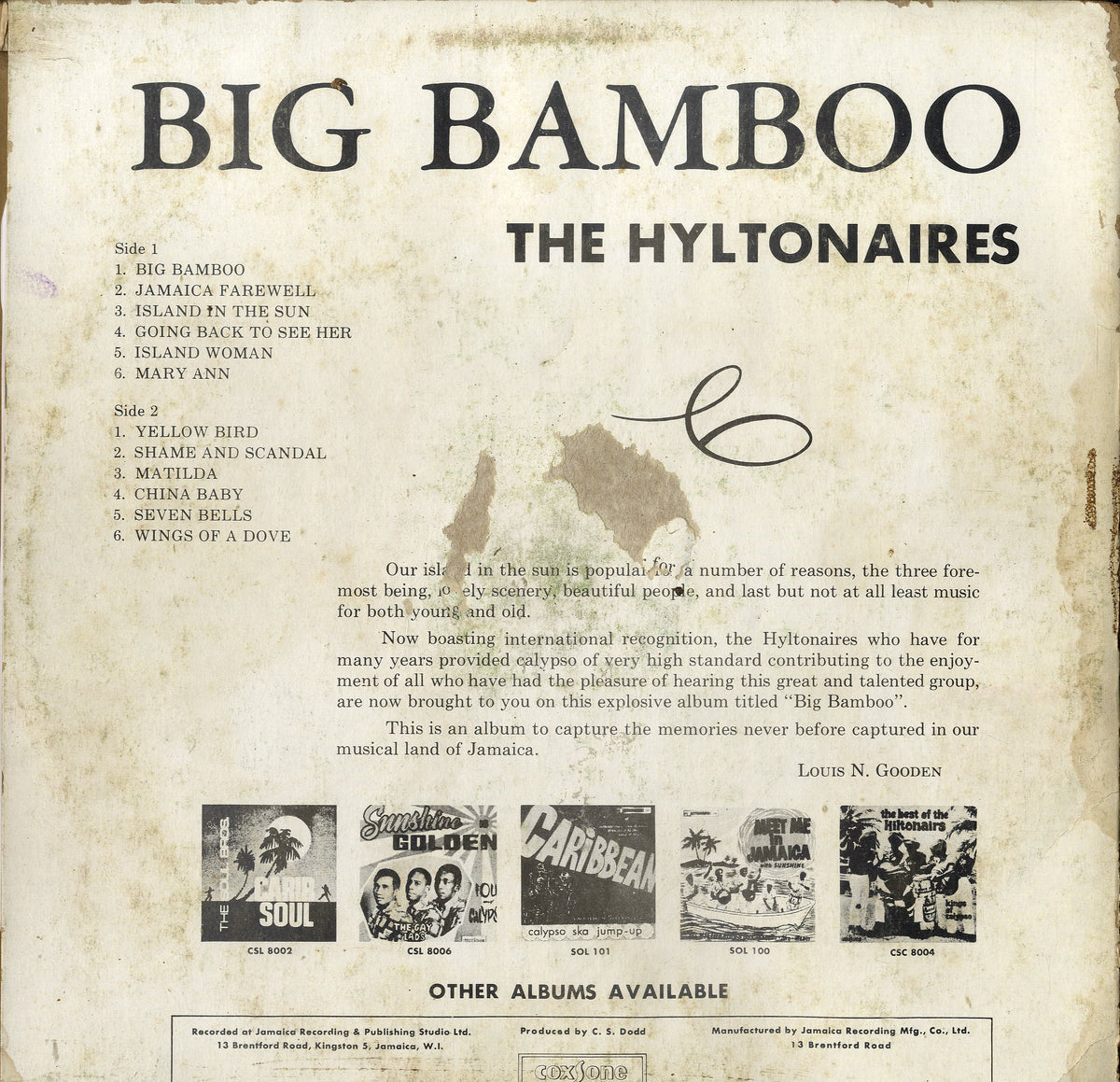 最新入荷 Hiltonaires レコード SKA LP Bamboo Big - 洋楽 