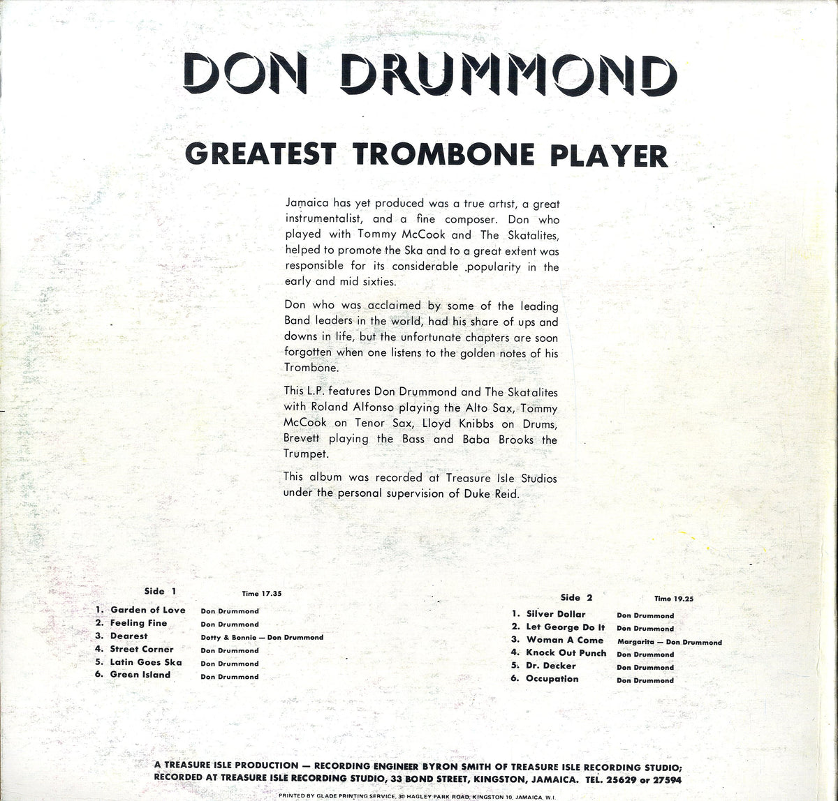 Don Drummond-Dr Decker - 洋楽