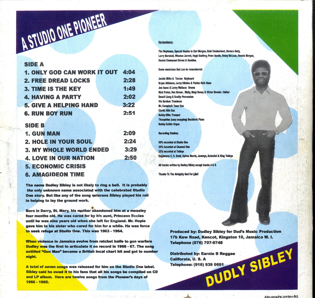 洋楽 Dudley Sibley A Studio One Pioneer LP Drum & Bass Records | Reggae, Ska, RockSteady, Roots, Dancehall