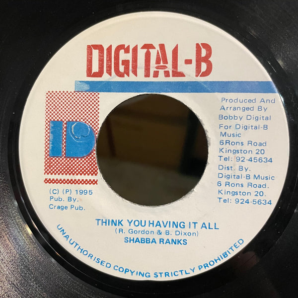SHABBA RANKS  [Think You Having It All]