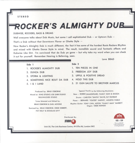 BRAD OSBORNE WITH DOUGLAS LEVY, OSSIE HIBBERT & PAT KELLY [Rockers Almighty Dub]