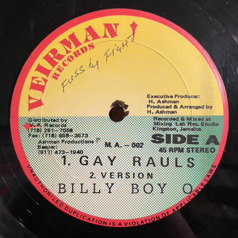 BILLY BOYO / HOWIE IRIE & JUNIOR BRAMMER [Gay Rauls / Yard Man A Don]