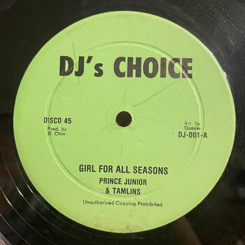 PRINCE JUNIOR & TAMLINS [Girl For All Seasons / Groovy Kind Of Love]