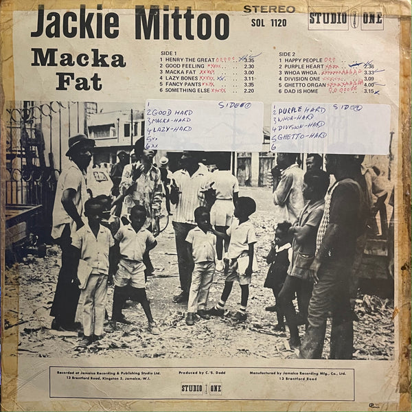 JACKIE MITTOO [Macka Fat]