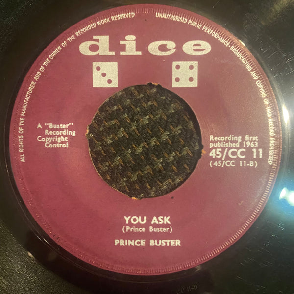 PRINCE BUSTER [Black Head China Man / You Ask]