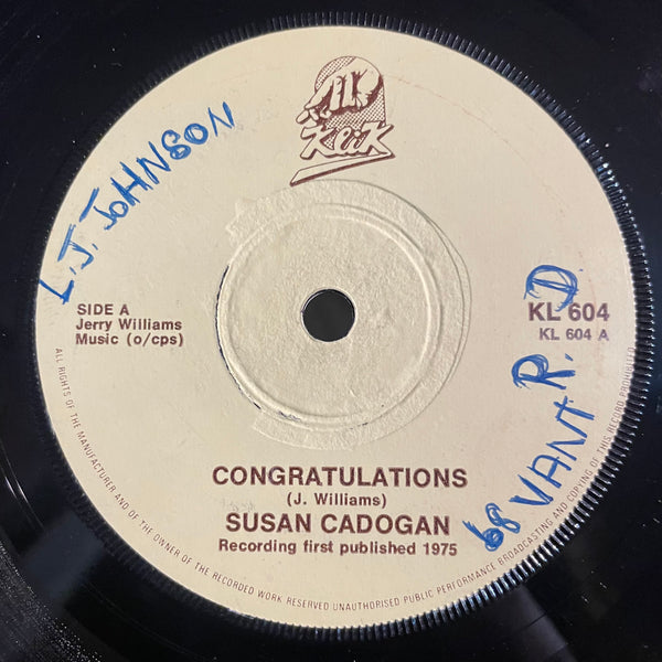 SUSAN CADOGAN [Congratulations / In The Ghetto]