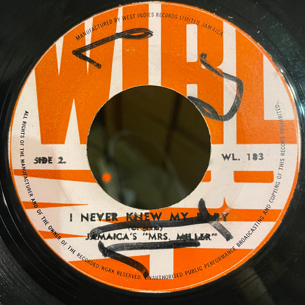 JAMAICA'S "MRS. MILLER" / LLOYD CHARMERS(AS LLOYD TYRELL)  [I Never Knew My Baby / Bang Bang Lulu ]