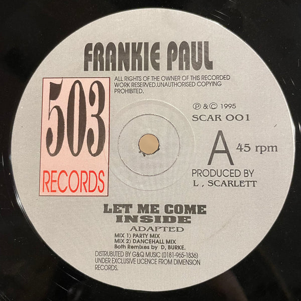 FRANKIE PAUL [Let Me Come Inside]