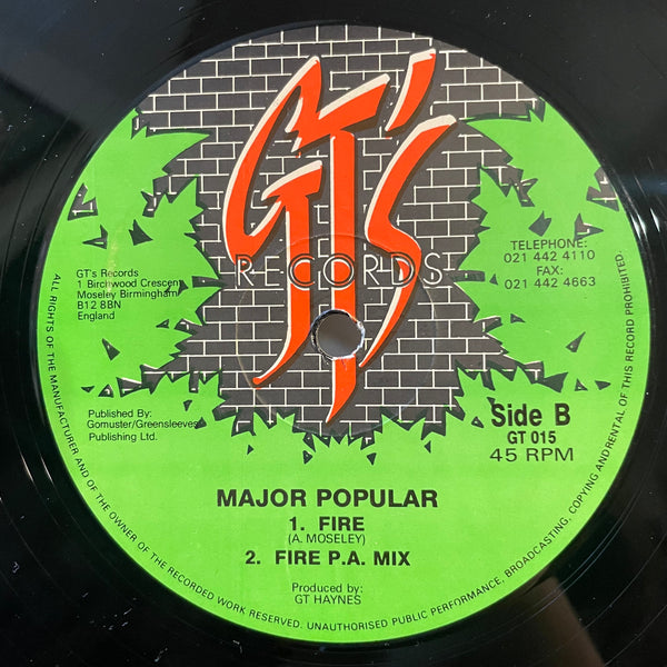 ANETTE B & CORPROL BILLY / MAJOR POPULAR [Blackskin Boy / Fire]