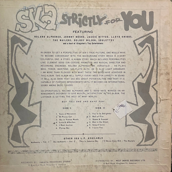 V.A SKATALITES. THE WAILERS. DELROY WILSON.. [Ska Strictly For You]