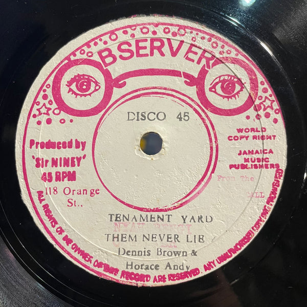 HORACE ANDY / DENNIS BROWN [Them Never Tell I / Tenement Yard]