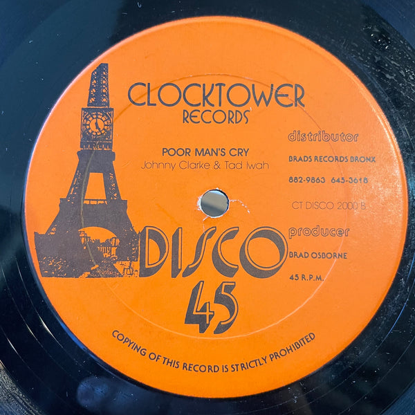 TYRON EVANS /JOHNNY CLARKE & TAD IWAH  [Reggae Medley Song /Poor Mans Cry ]