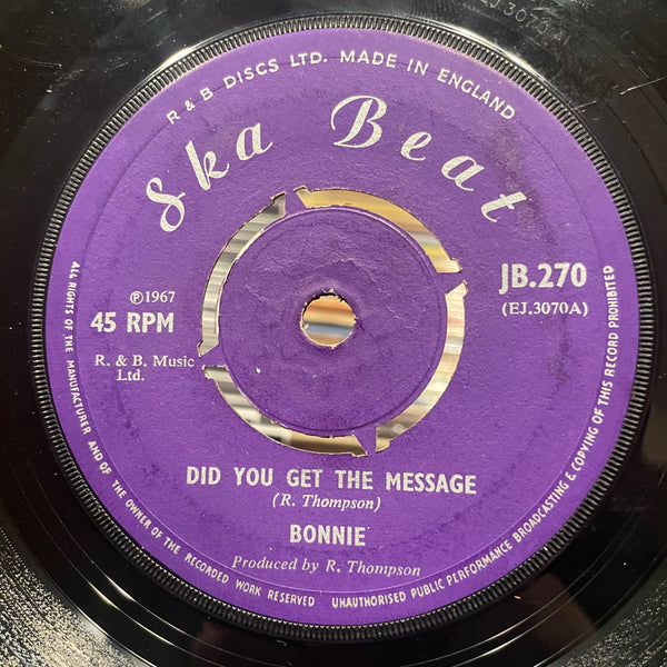 BONNIE [A Man Called Dan / Did You Get The Message]