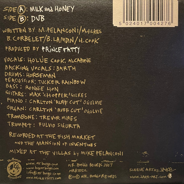 PRINCE FATTY [Milk And Honey (Feat. Hollie Cook) / Dub (Feat. Dennis Alcapone)]