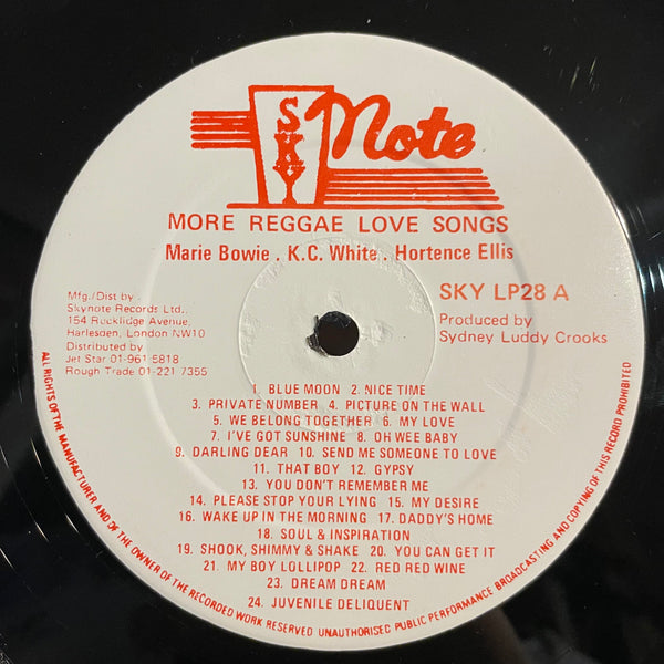 MARIE BOWIE, K.C. WHITE, HORTENSE ELLIS [More Reggae Love Songs]