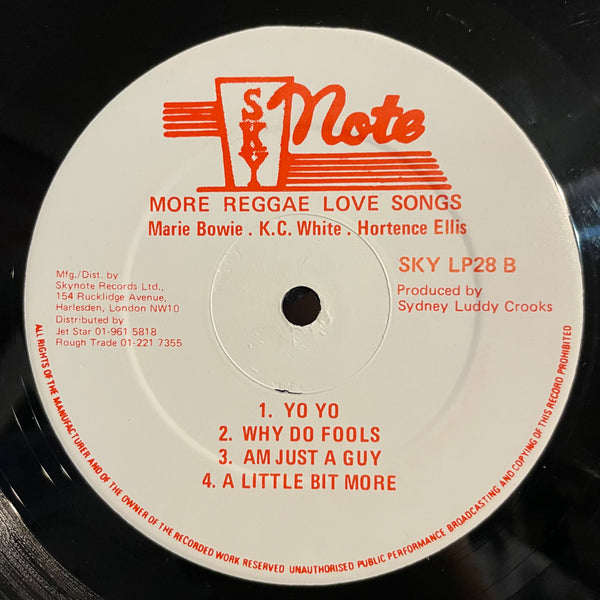 MARIE BOWIE, K.C. WHITE, HORTENSE ELLIS [More Reggae Love Songs]