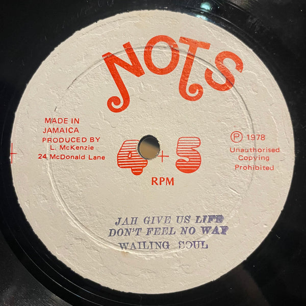 WAILLING SOUL + RANKING TREVOR / WAILING SOULS [War / Jah Give Us Life Don't Feel No Way]