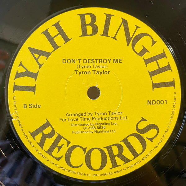 TYRONE TAYLOR [Cottage In Negril / Don't Destroy Me]