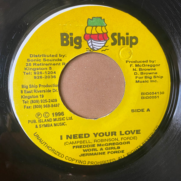 FREDDIE MCGREGOR, WORL-A-GIRL, JERMAINE FORDE [I Need Your Love]