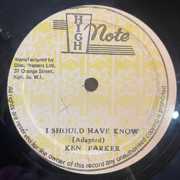 KEN PARKER [True True True / I Should Have Know]