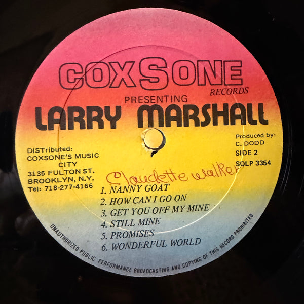 LARRY MARSHALL [Presenting Larry Marshall]