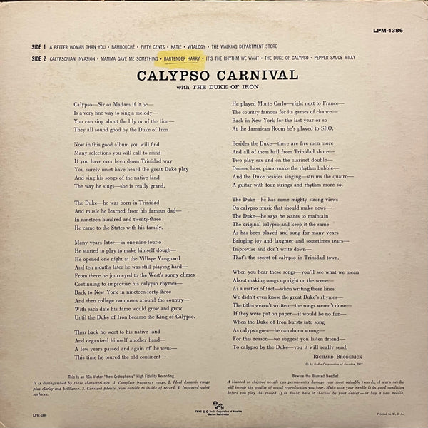 DUKE OF IRON [Calypso Carnival]