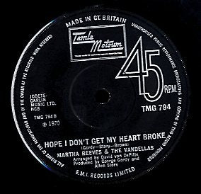 MARTHA REEVES & THE VANDELLAS [Bless You / Hope I Don't Get My Heart Broken]