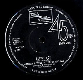 MARTHA REEVES & THE VANDELLAS [Bless You / Hope I Don't Get My Heart Broken]