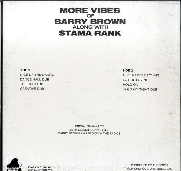 BARRY BROWN & STAMA RANK [More Vibes Of Barry Brown Along With Stama Rank ]