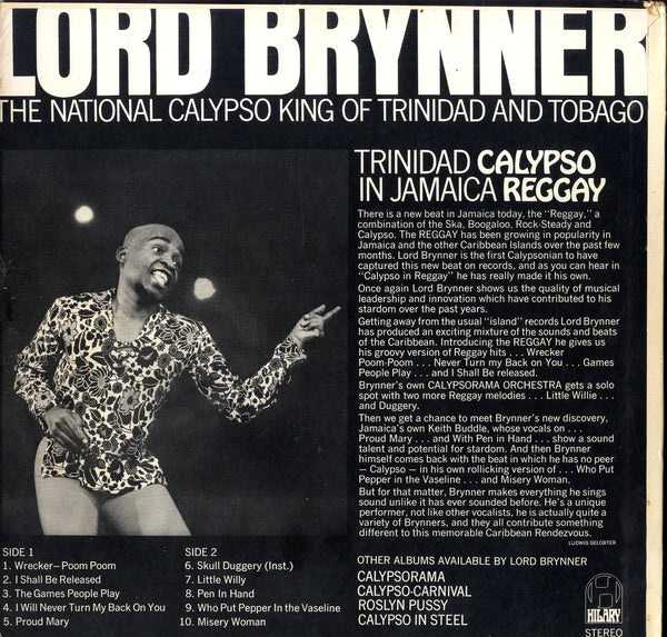 LORD BRYNNER [Trinidad Calypso In Jamaica Reggay]
