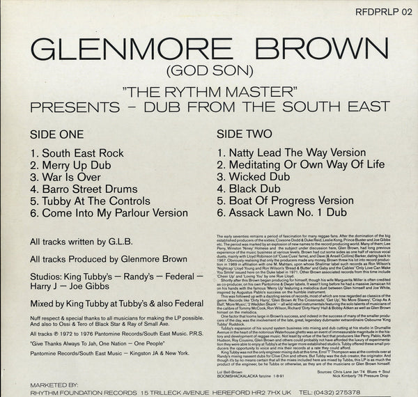 GLEN BROWN [Dub From The South East]