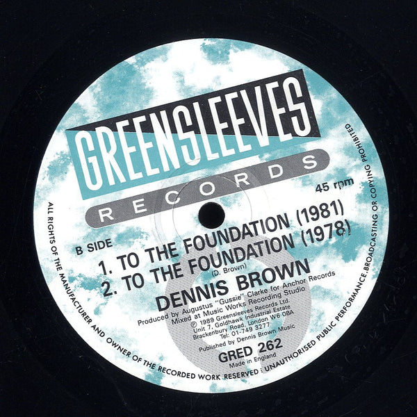 DENNIS BROWN / DENNIS BROWN & COCOA TEA [To The Foundation ('78 '81 '89)]