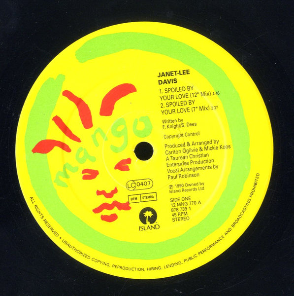 JANET LEE DAVIS / JANET LEE DAVIS FEAT. TIGAR [Spoiled By Your Love (12" Mix),  (7" Mix) / Sax Version), Prove Your Love To Me]
