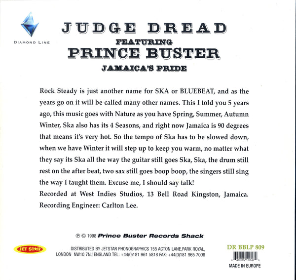 JUDGE DREAD FEAT. PRINCE BUSTER [Jamaica's Pride]