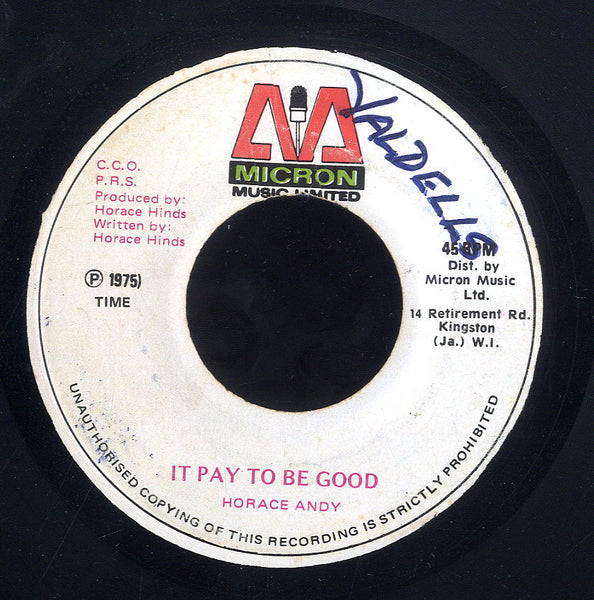 HORACE ANDY [It Pay To Be Good]