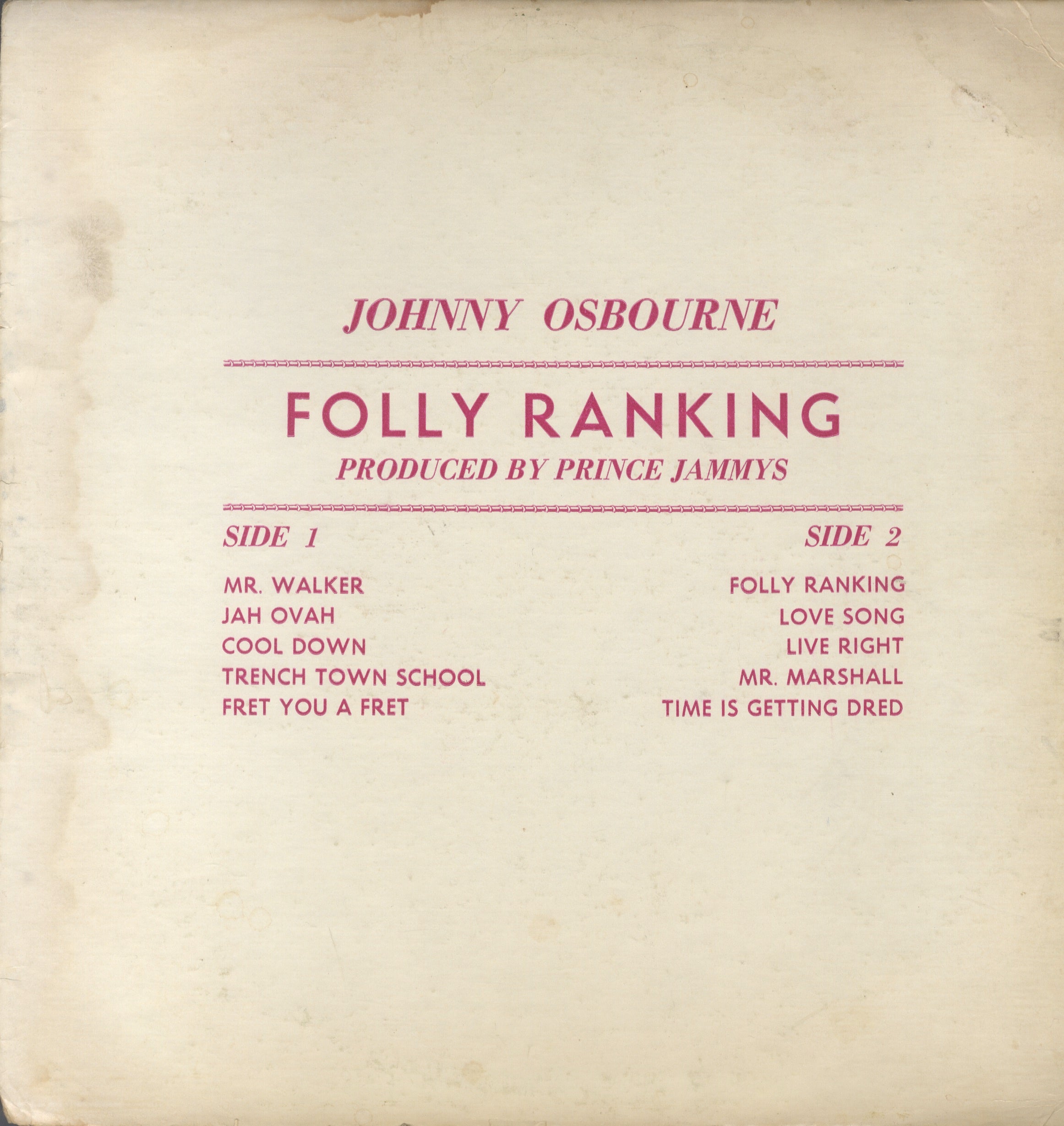 JOHNNY OSBOURNE [Folly Ranking]