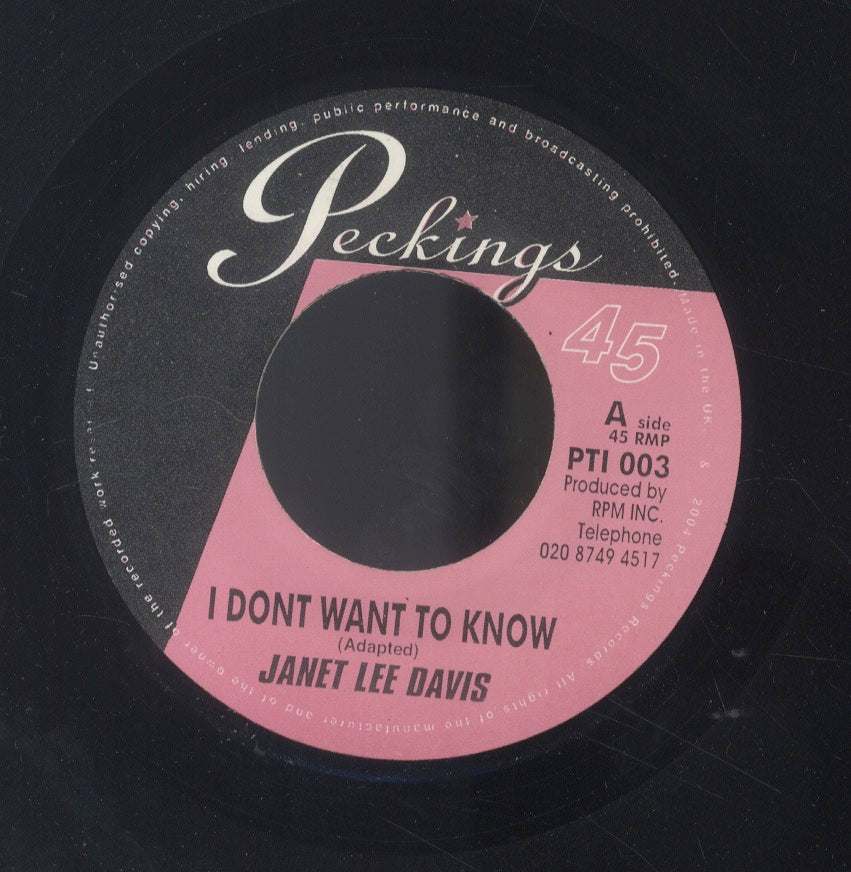 JANET LEE DAVIS [I Don't Want To Know]