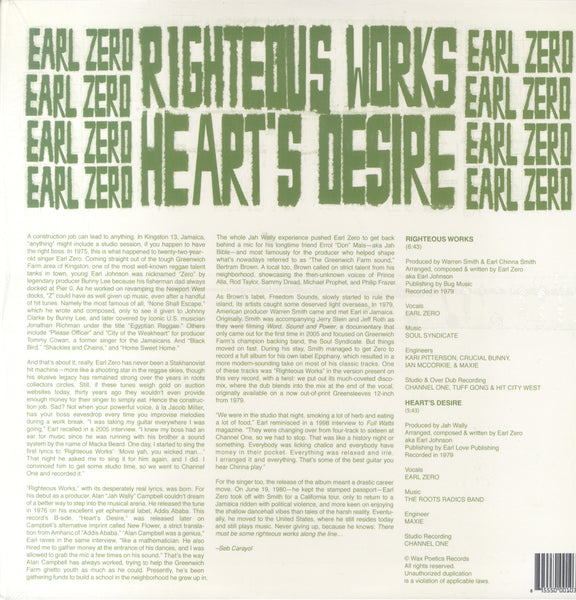 EARL ZERO [Rightous Works / Heart's Desire]