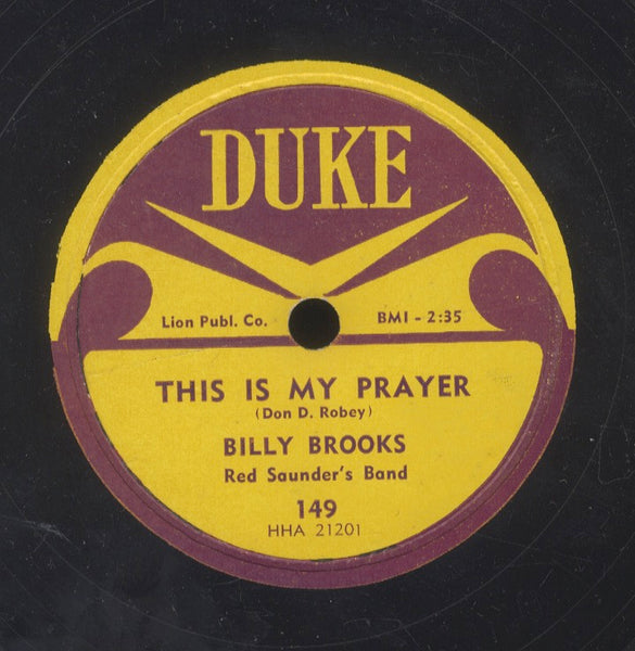 BILLY BROOKS [I Want Your Love Tonight / This Is My Prayer]