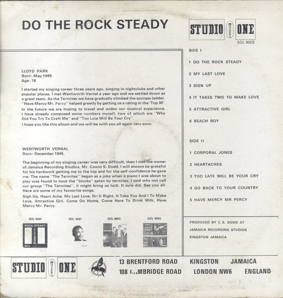 THE TERMITES [Do The Rock Steady]