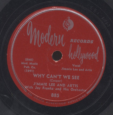 JIMMY LEE & THE ARTIS WITH JAY FRANKS AND HIS ORCHESTRA [Why Can't We See / Let's Talk It Over Baby]