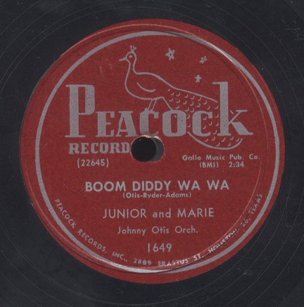 MARIE ADAMS / JUNIOR AND MARIE  [A Meorry(A Tribute To Johnny Ace) / Boom Diddy Wa Wa]