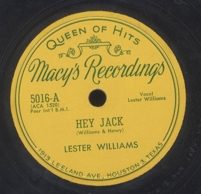 LESTER WILLIAMS [Hey Jack / The Folks Around Corner]