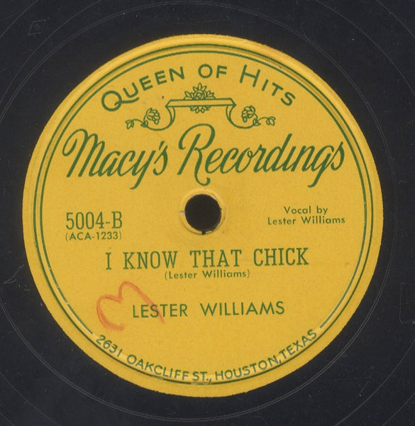 LESTER WILLIAMS [All I Need You / I Know That Chick]