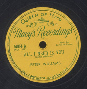 LESTER WILLIAMS [All I Need You / I Know That Chick]