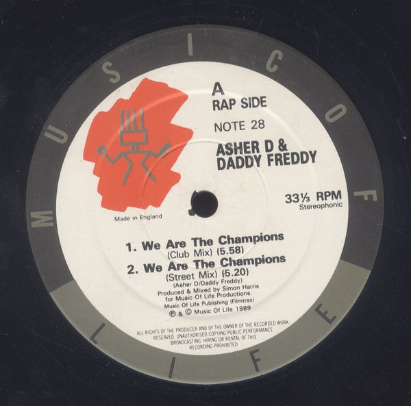 ASHER D & DADDY FREDDY [We Are The Champions( Club Mix/Street Mix/Dance Hall Mix/Version)]