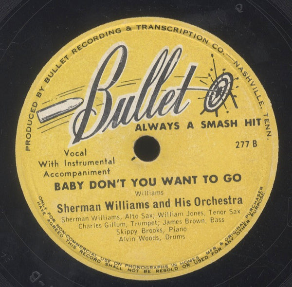 SHERMAN WILLIAMS AND HIS ORCHESTRA VOCAL SKIPPY BROOKS [I'm Lucky With My Brown Gal / Baby Don't You Want To Go]