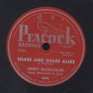 JIMMY MCRACKIN ORCHESTRA [Share And Share Alike / She Felt Too Good]