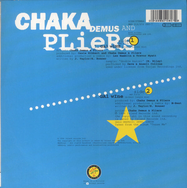 CHAKA DEMUS & PLIERS [Gal Wine(Double Barrell Mix/M-Beat Jungle Mix]