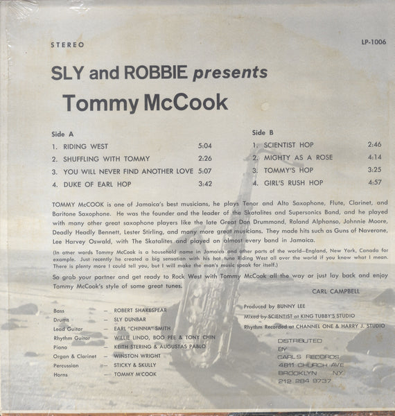 TOMMY MCCOOK [Sly & Robbie Presents]